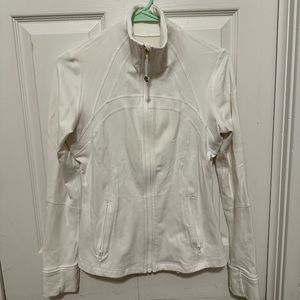 White full zip Lululemon jacket